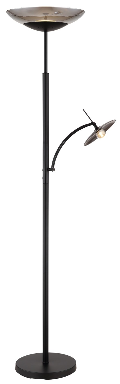 LED-Deckenfluter - schwarz matt-rauchfarben - Touchdimmer
