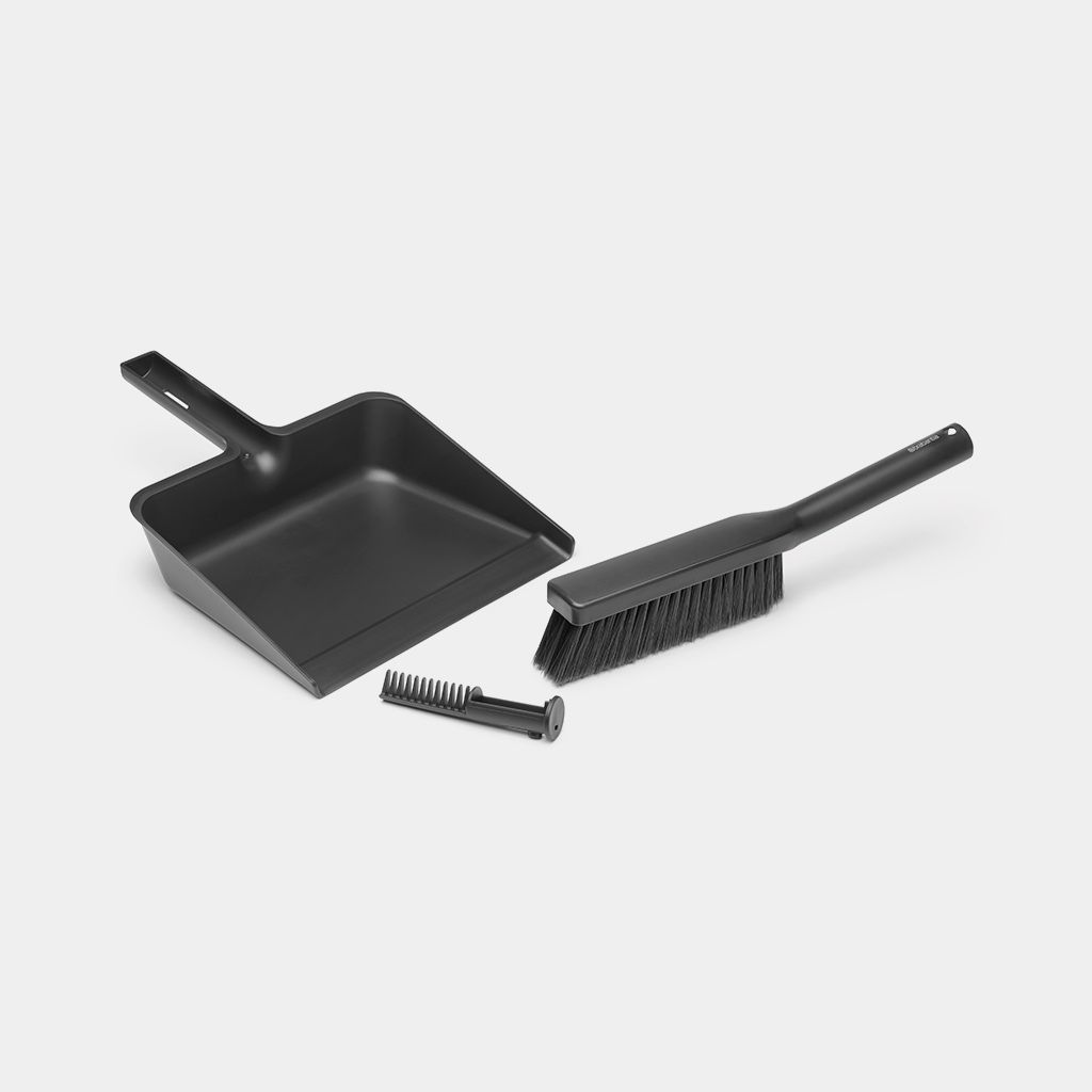 SinkSide stoffer en blik, met kam - Dark Grey