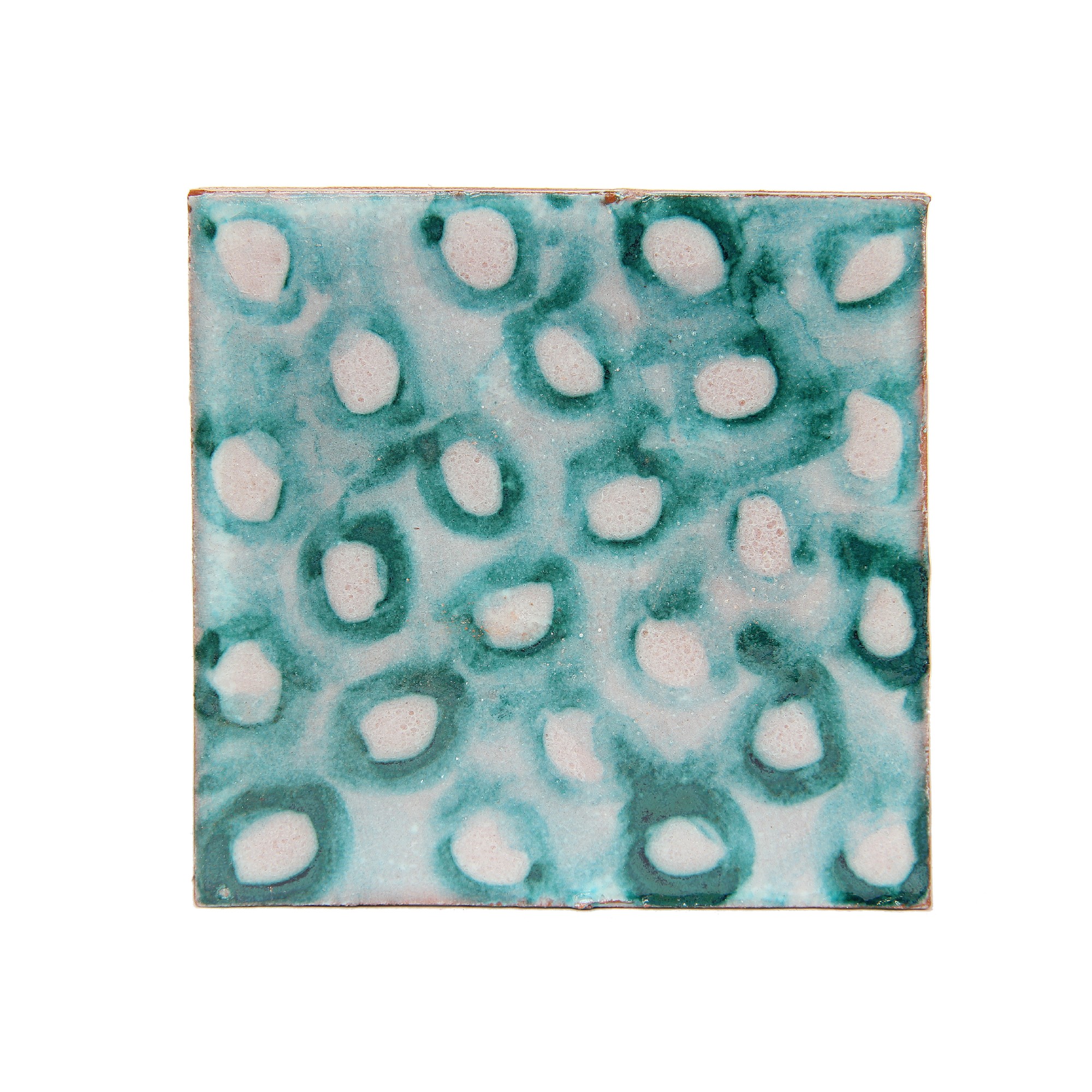 Kachel 'bulle turquoise', türkis, weiß, T 10 cm, B 10 cm von fischer's lagerhaus