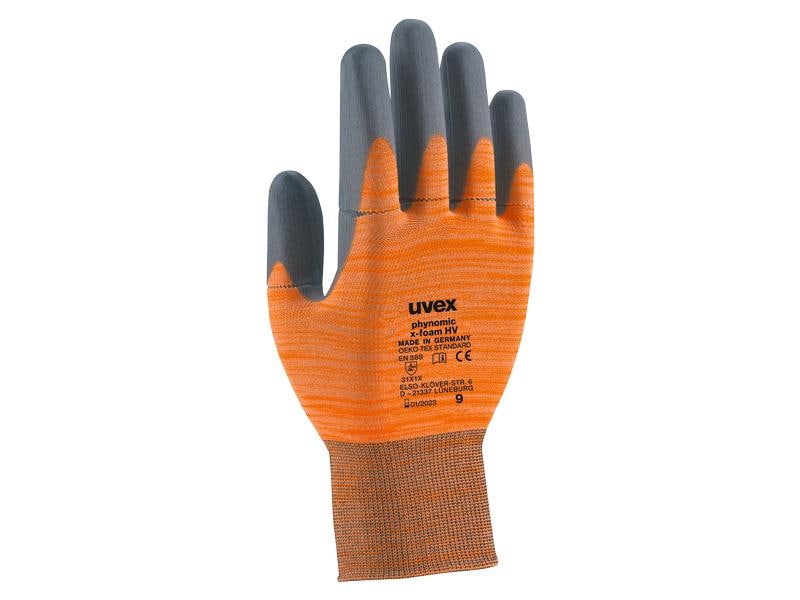 uvex Montagehandschuh Phynomic x-foam, 8, Grau/Orange, 1 St Mehrzweck-Handschuhe mit Sollbruchstellen