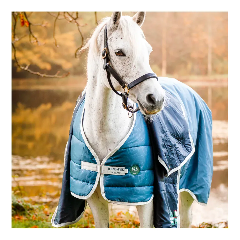 Horseware ECO LINER 200G - Doublure teal eco print/grey