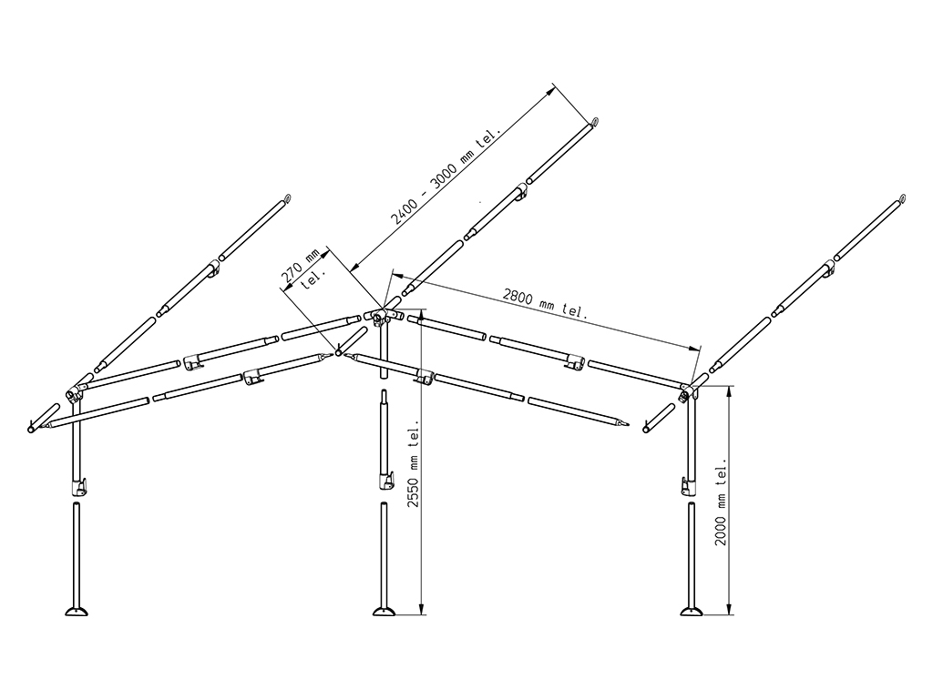 Tweedekans Piper voortentframe PowerGrip Staal 28 mm maat 8 - 10