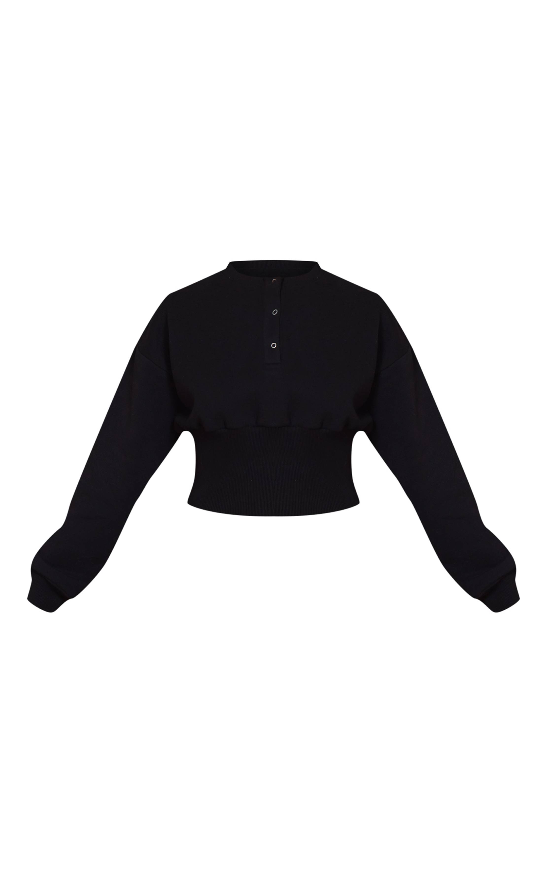 Noir Sweat-shirt Cintré À Boutons