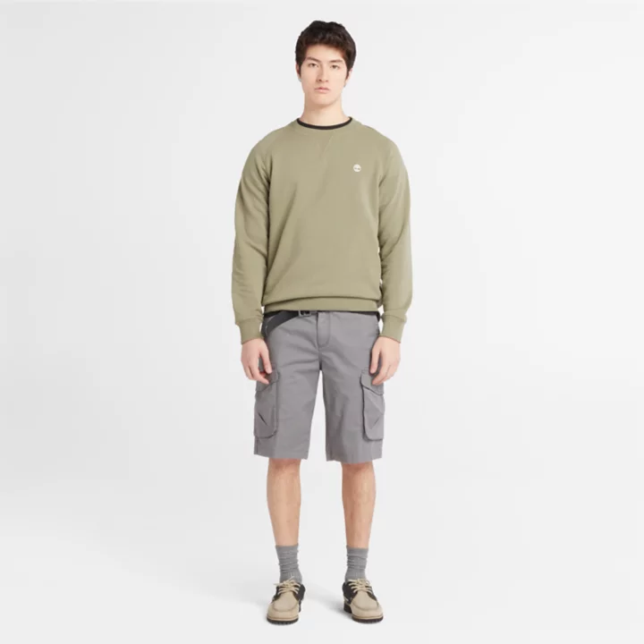 Sweat à col rond et envers bouclé Exeter pour homme en vert