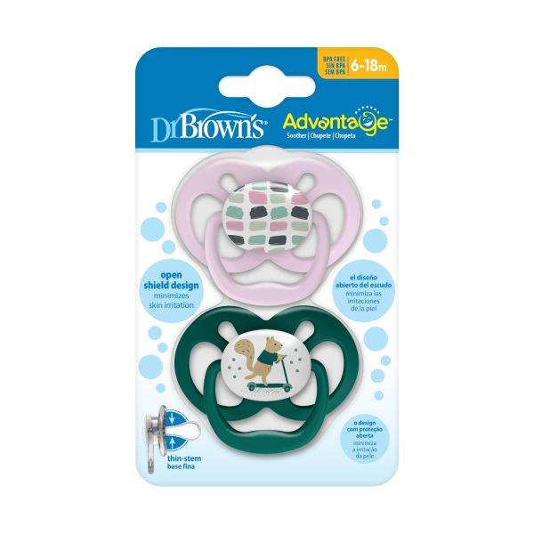 Dr. Brown's Advantage Fopspeen Fase 2 Roze 2 Stuks
