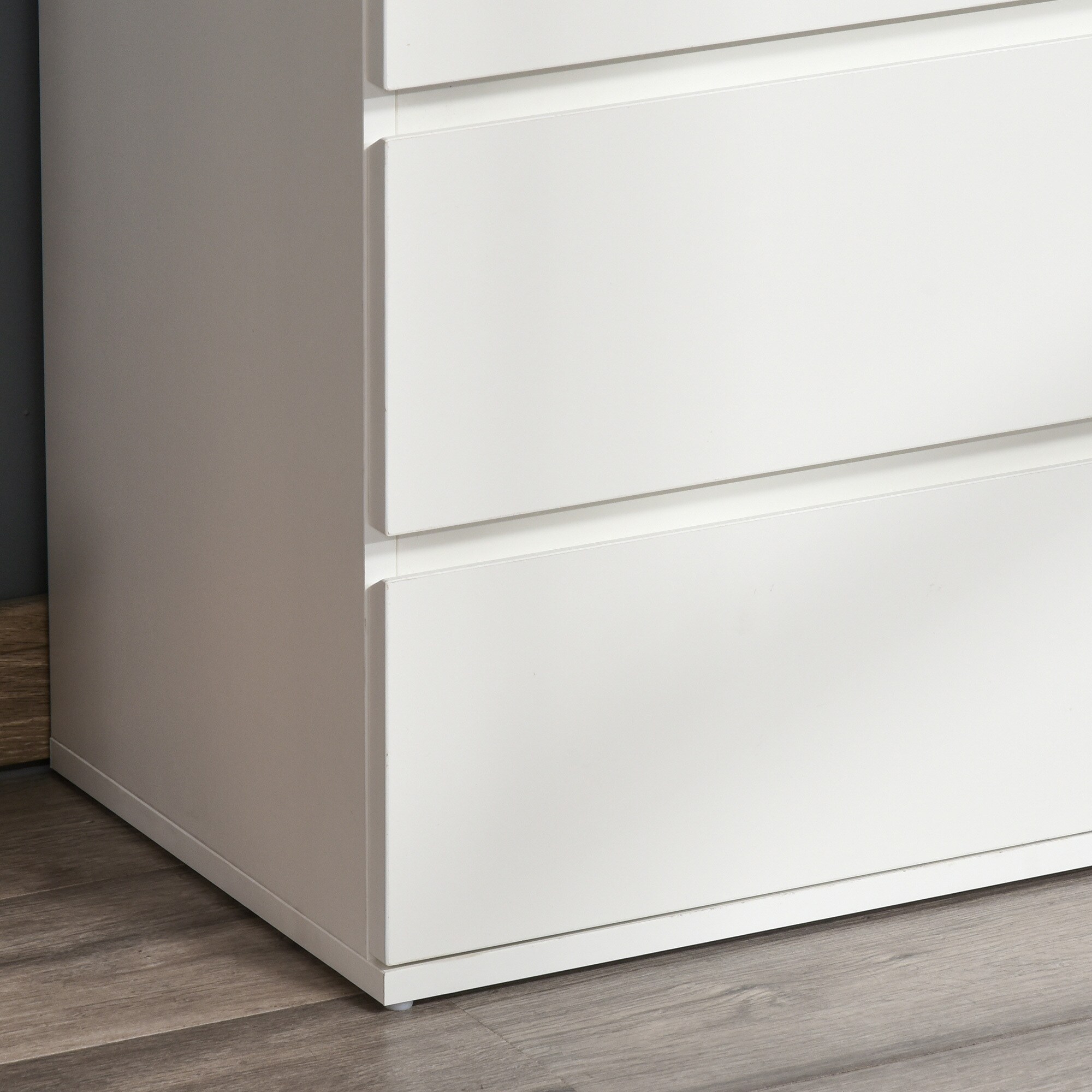 HOMCOM Kommode mit 4 Schubladen weiß 55L x 33B x 80H cm