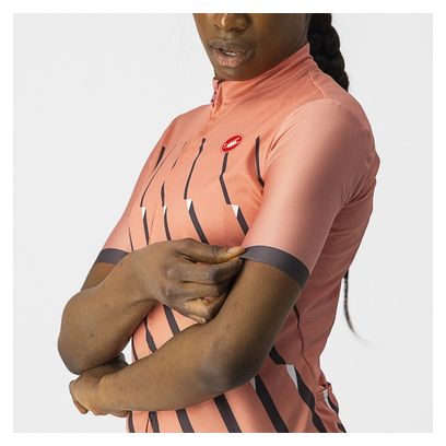 Maillot Manches Courtes Castelli Pendio Orange / Gris