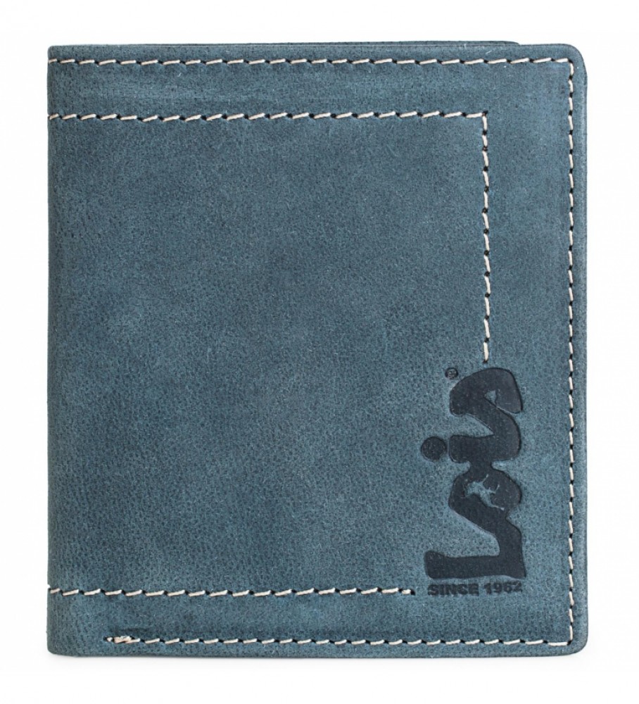 Carteira de couro Lois 201520 Azul - 9 x 11 cm -