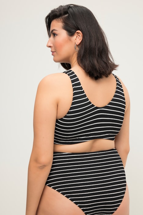 Bikini-Top, Softcups, Ringel, Stretch-Struktur