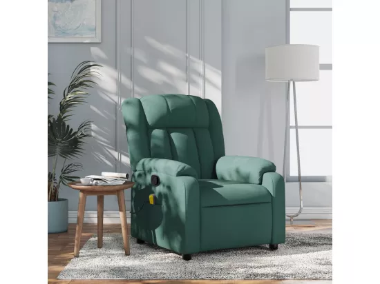 Fauteuil massant inclinable Vert foncé Tissu
