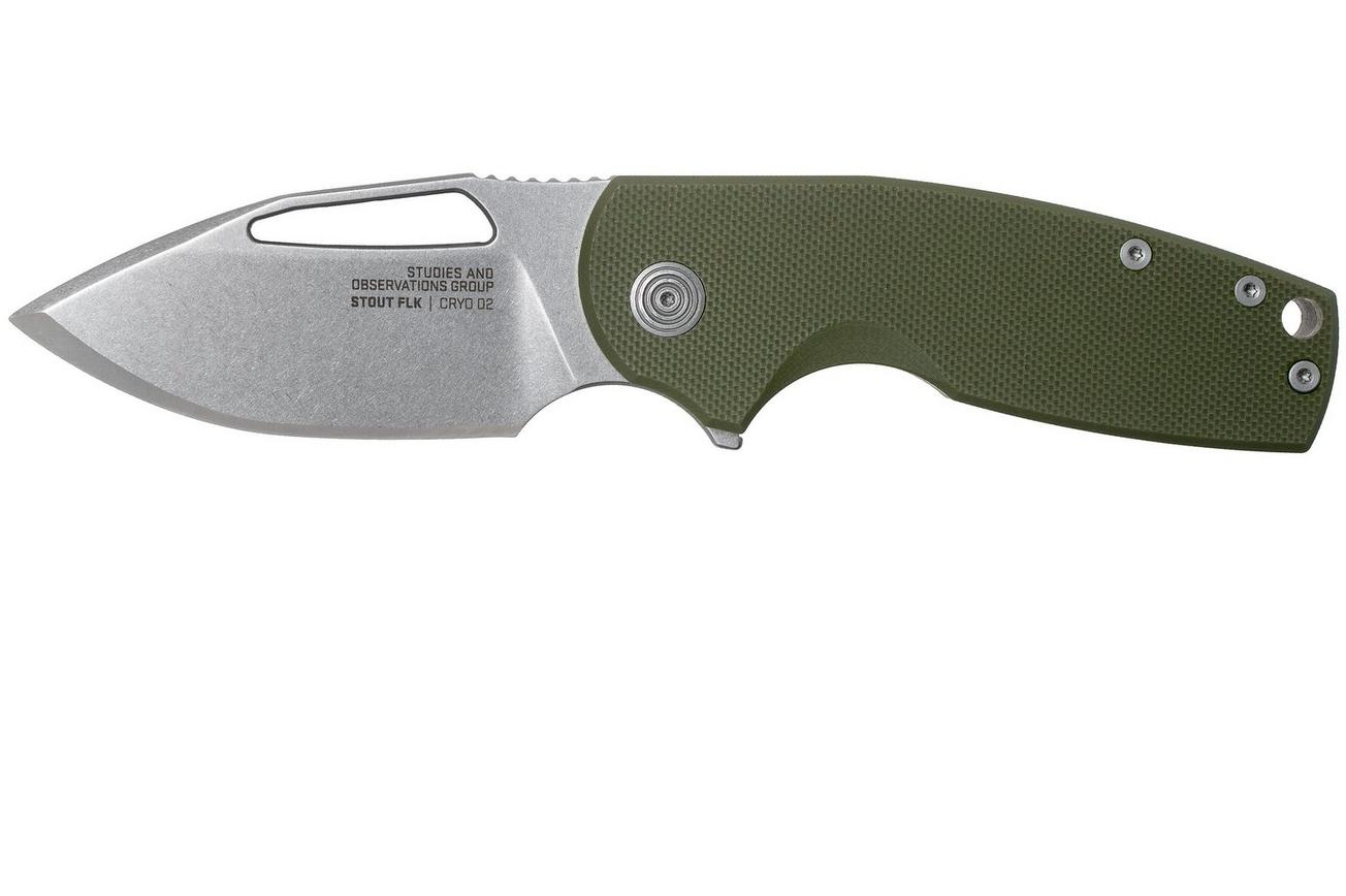 SOG Stout FLK Stonewash, Olive Drab, zakmes