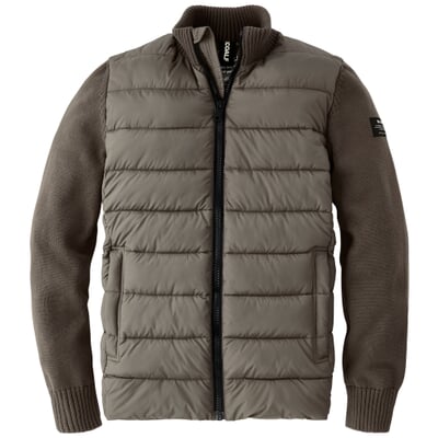 Herren-Stepp-Strickjacke, Oliv