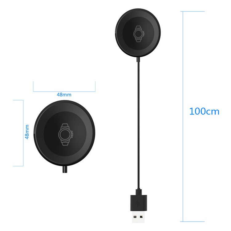 (1m) USB A auf Samsung Galaxy Watch / Samsung Gear Magnetisches Ladekabel - Schwarz