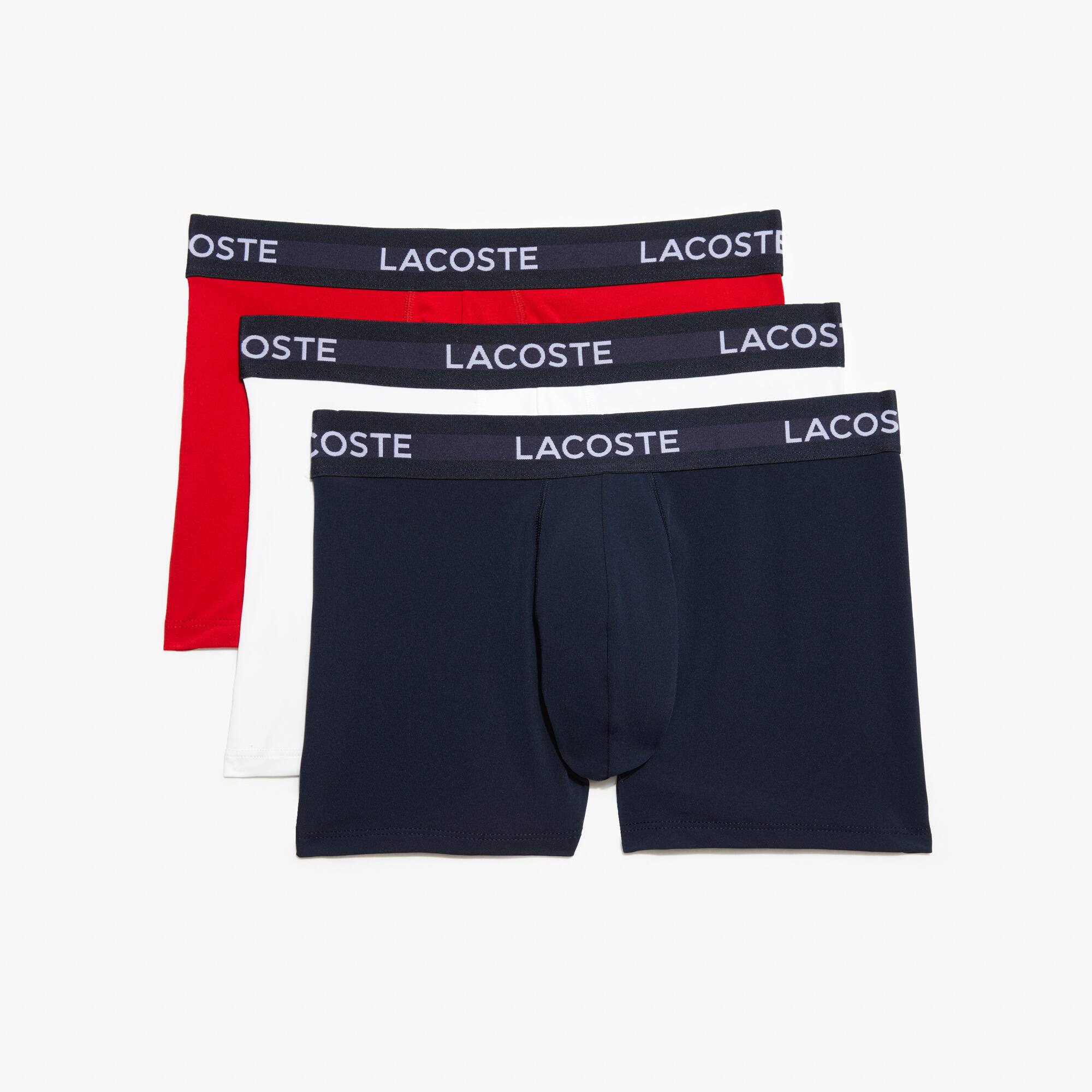 Lot de 3 boxers unis en microfibre Sous-Vêtements - Bleu - Lacoste - Homme