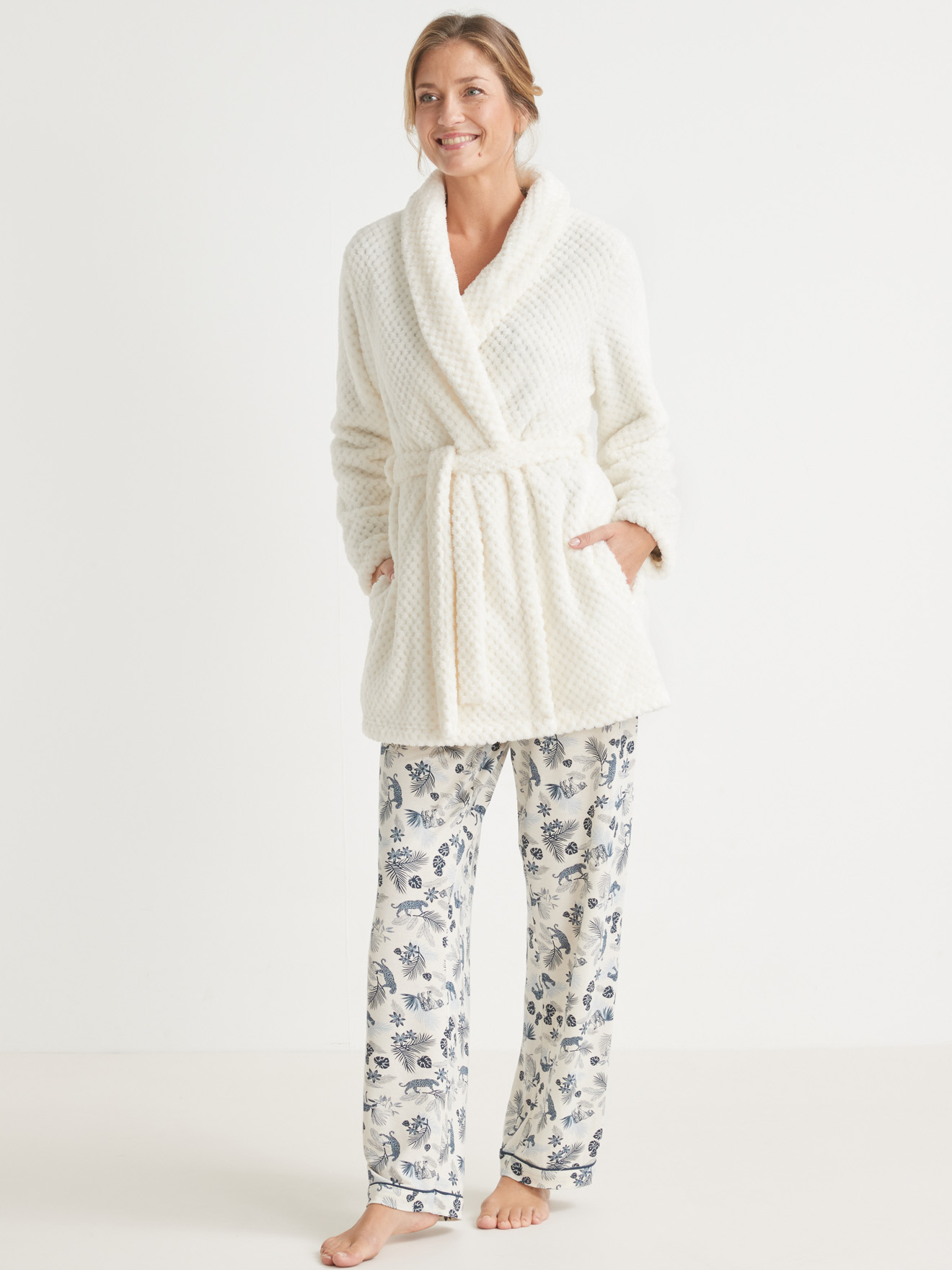 Peignoir court maille ultra douce