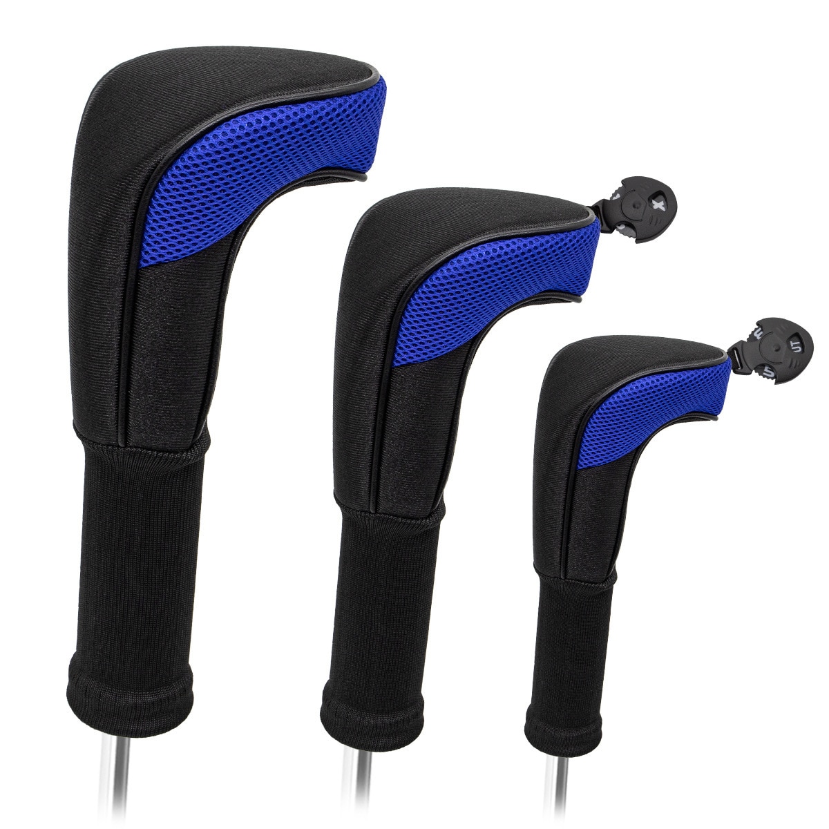 Golfkøllehodedeksler for UT, fairway wood, driver 3-pack Blå