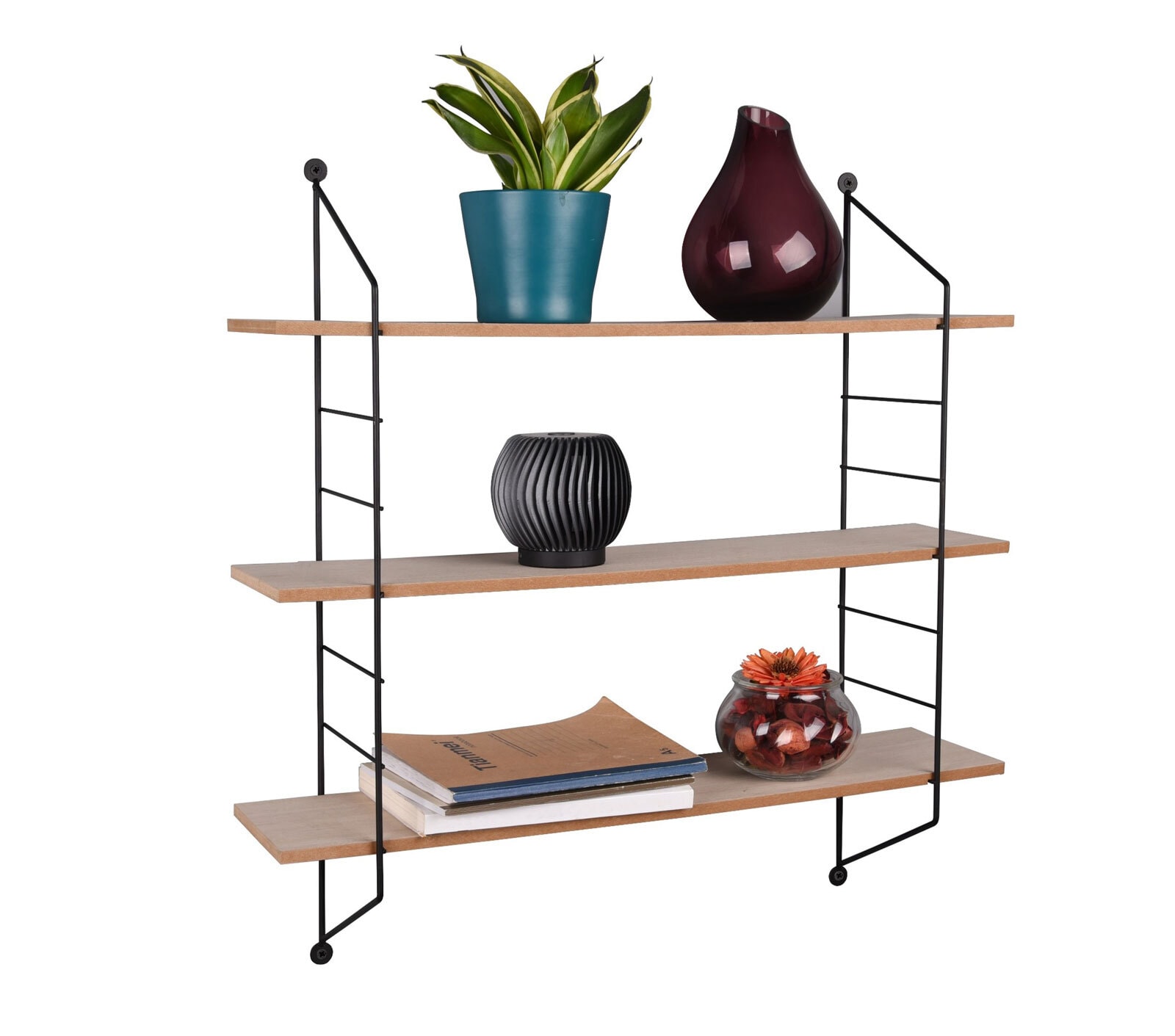 Wandregal Ella 62x60x14,5 cm Metall/MDF