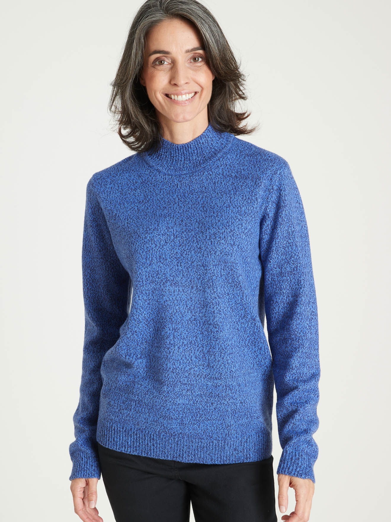 Pull col montant manches longues