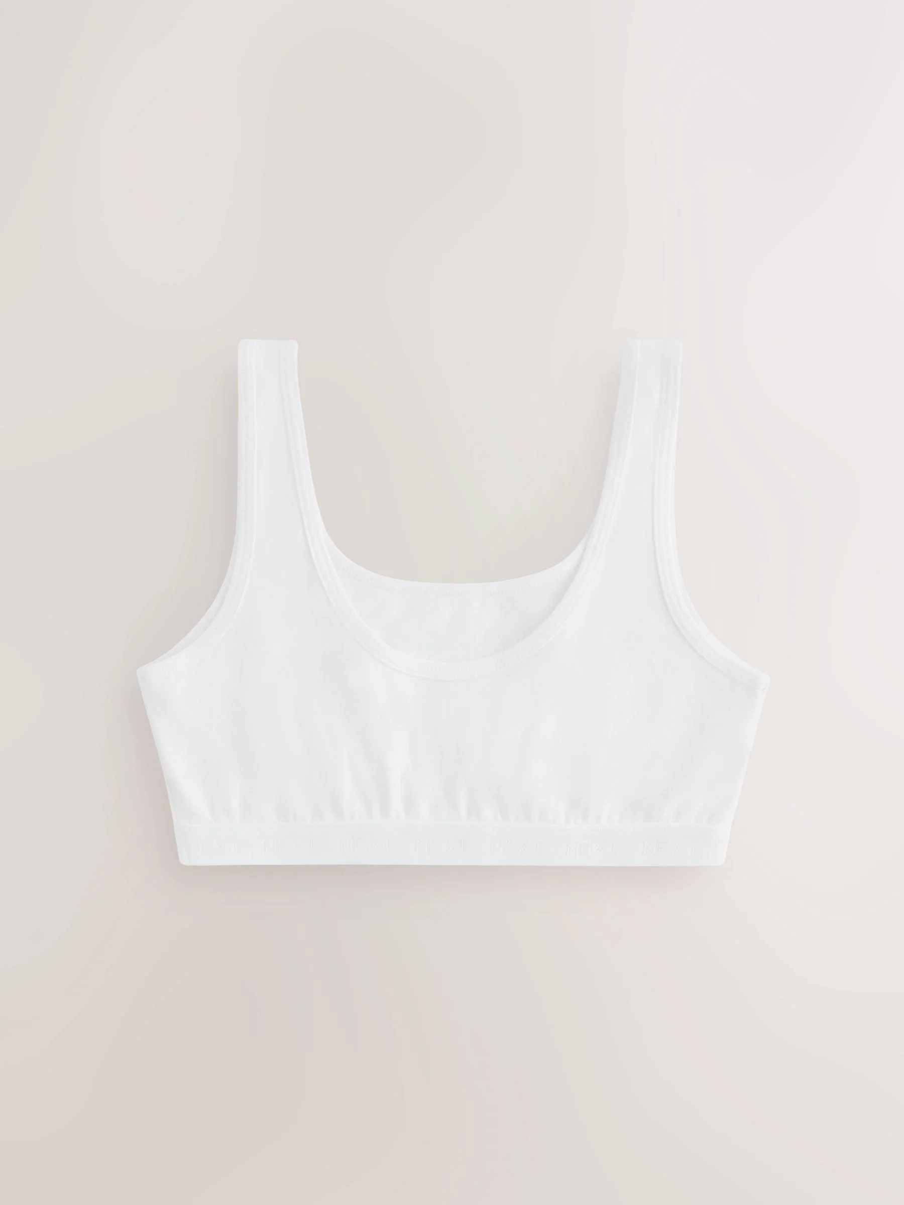 Wit - Set van 3 crop tops met diepe ronde hals (5 - 16 jr)