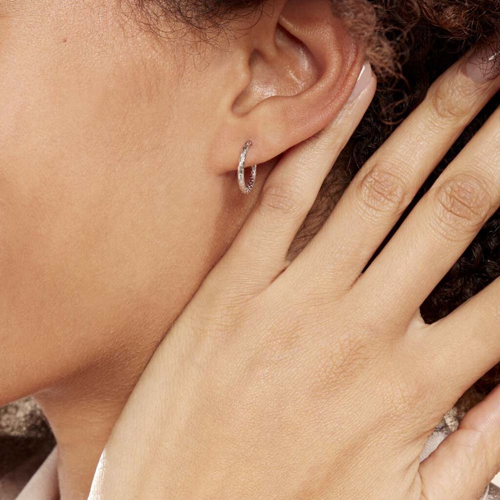 Créoles Argent Blanc Agathe