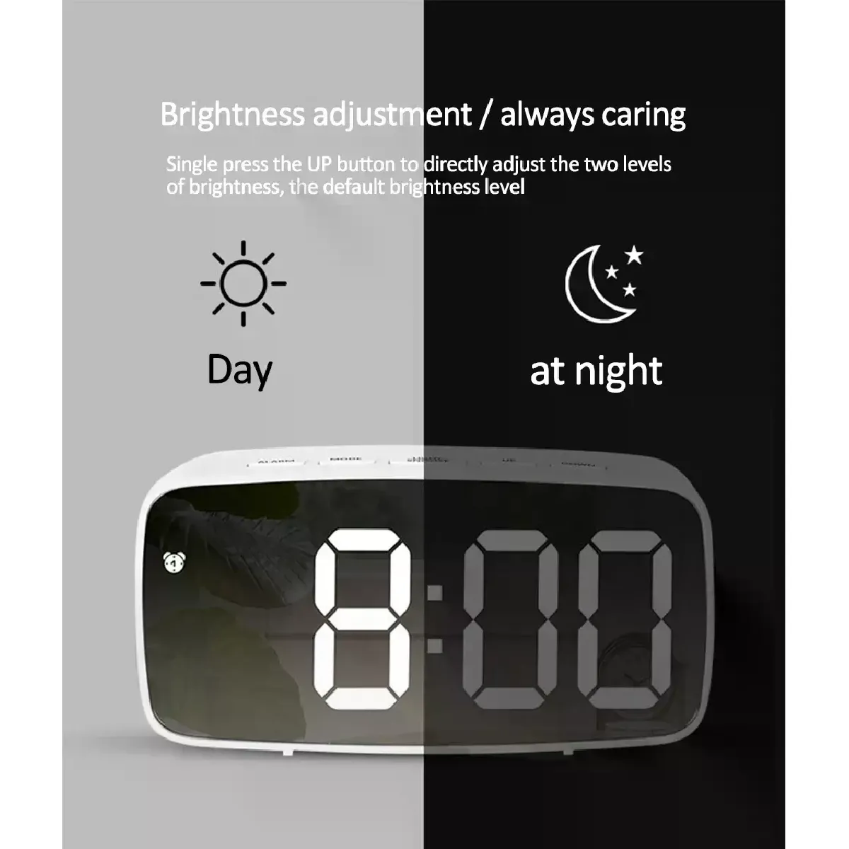 Réveil LED Écran Miroir Vert
