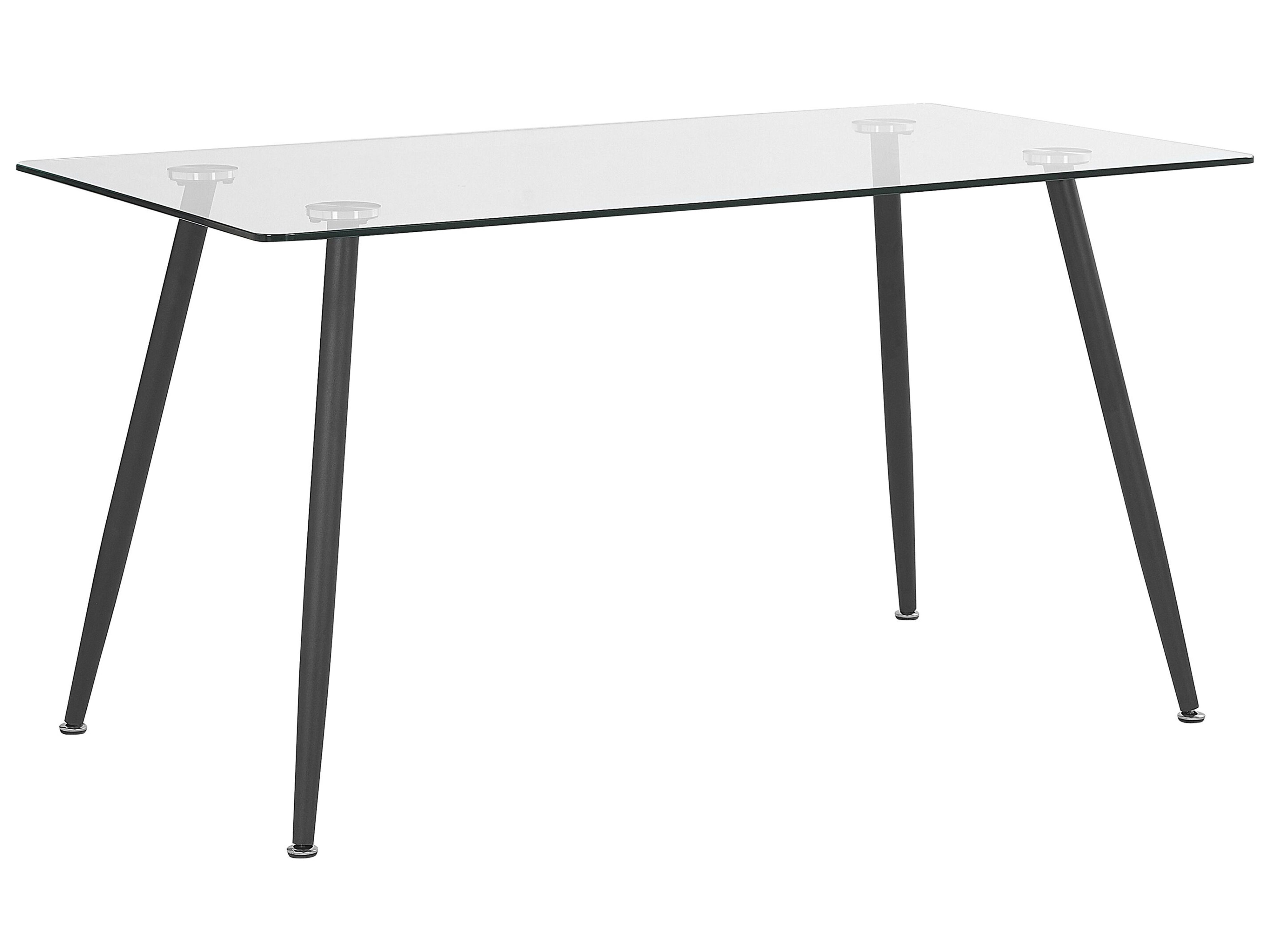 Eettafel MIDLAND Zwart 80 cm Veiligheidsglas 140 cm