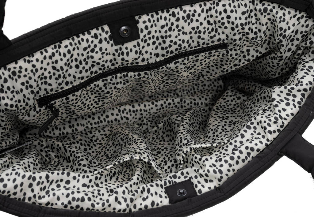 puffed bag mom luiertas - black