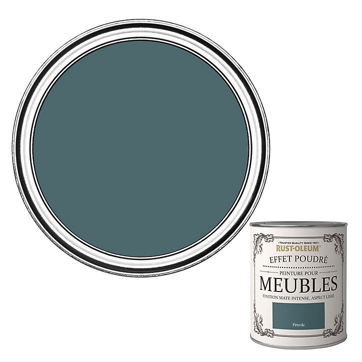 Peinture pour meubles Rust-Oleum pétrole effet poudré mat intense 125ml