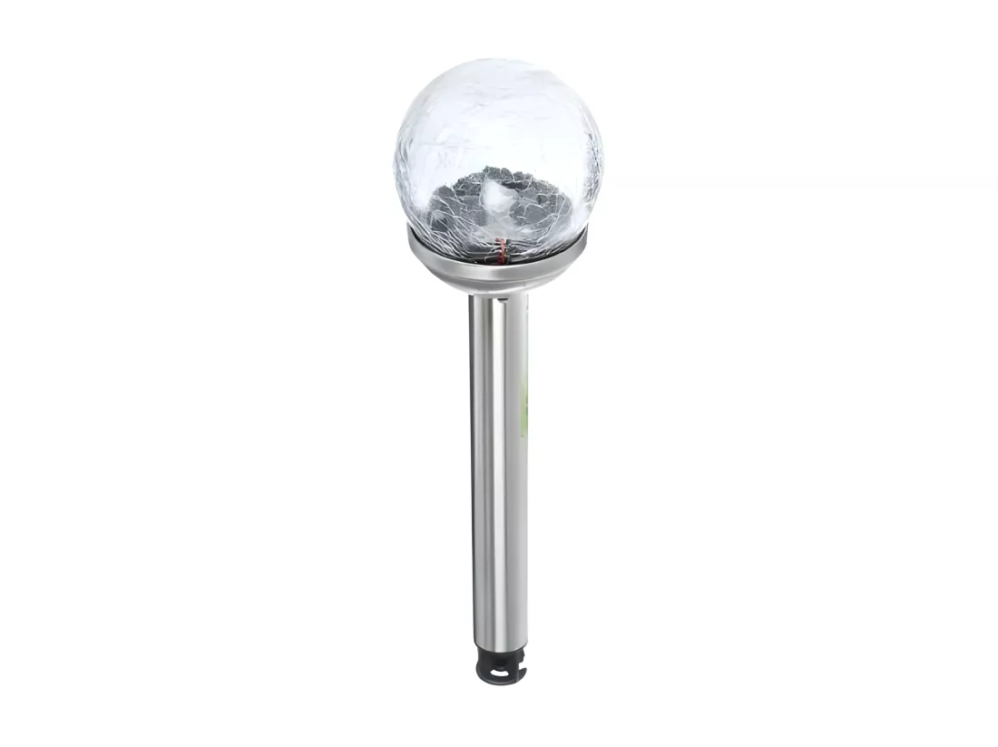 Lampe balise solaire - D 11 x H 42 cm - Verre