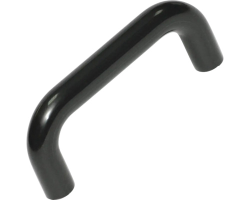 Meubelgreep D-vormige stanggreep, zwart kunststof, gatafstand 64 mm, L x B x H 64/10/34 mm