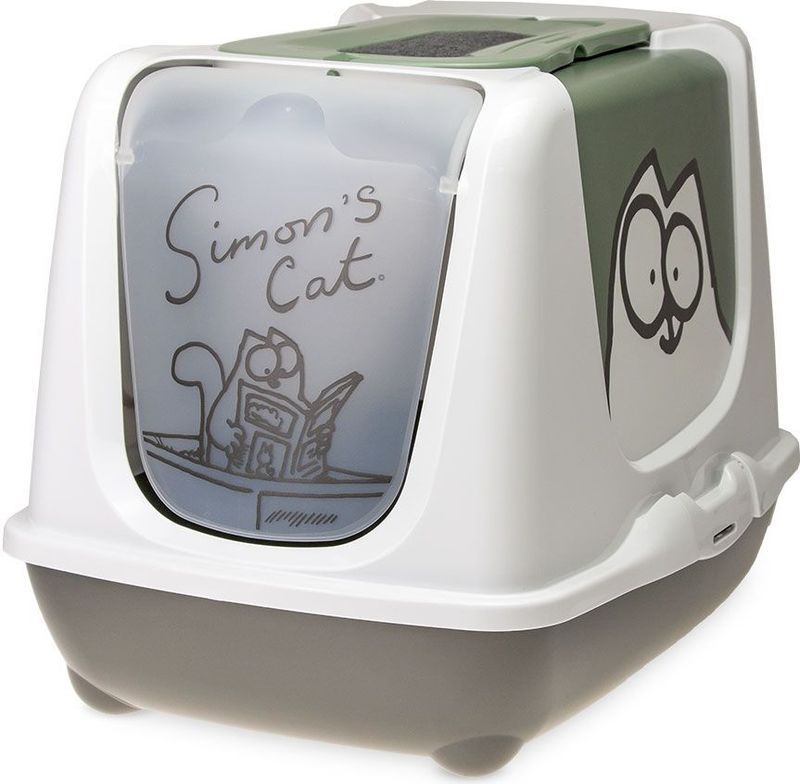 Simon's Cat - Kattenbak - Grijs - Met Kap - Inclusief Strooischep