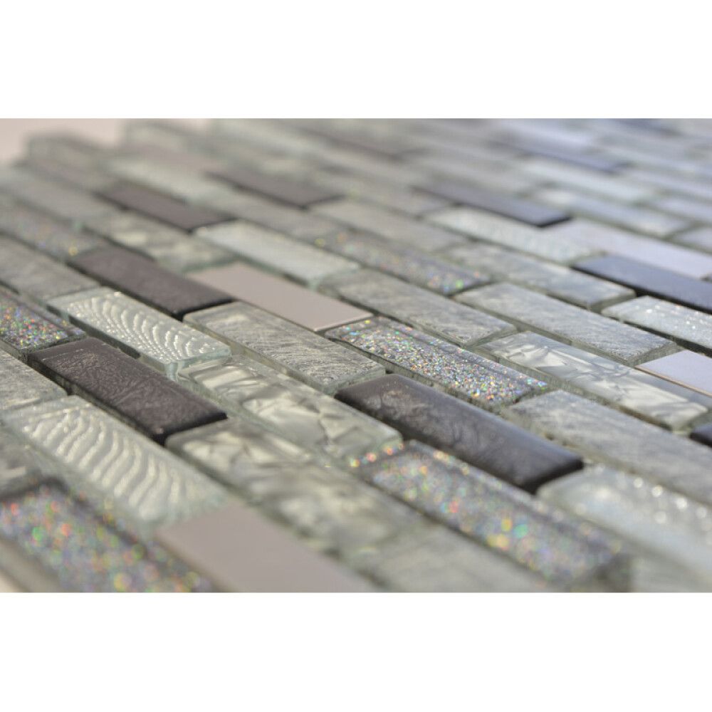 MOSAIKK INTERLOCK CRYSTAL/ALU MIX 30.4X29.8CM