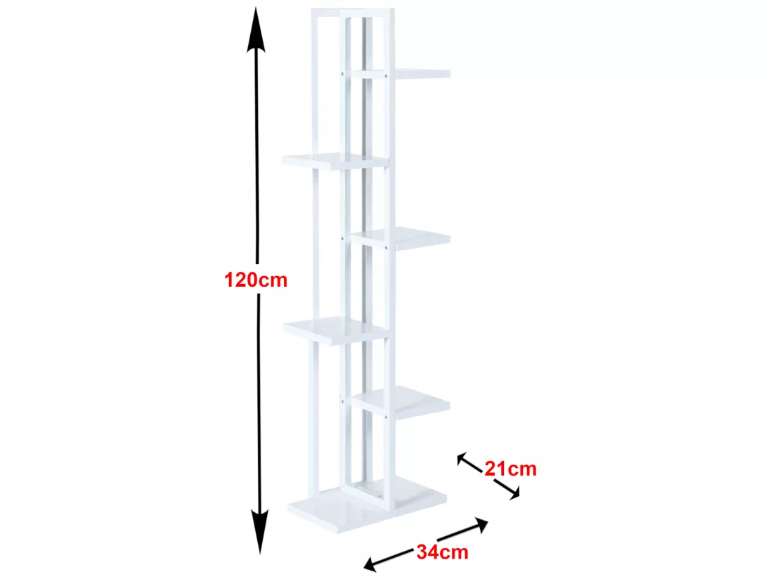 Support de plantes Tohmajärvi à 5 niveaux 120 x 34 x 21 cm blanc [en.casa]