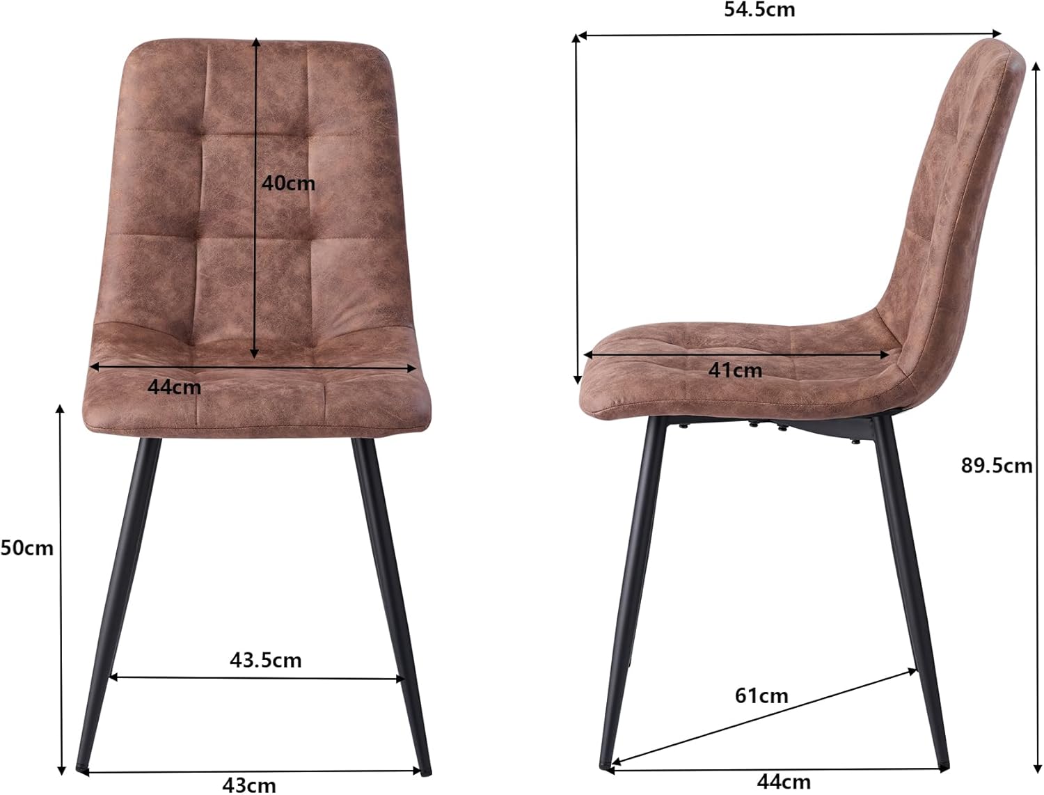 Essgruppe 5-Teilig, 100cm Runder Esstisch und 4 Kunstleder Esszimmerstühle, Tisch und 4 Stühle für Küche, Wohnzimmer, Balkon, Restaurant, Büro (Helle Holzfarbe+Hellbraun)