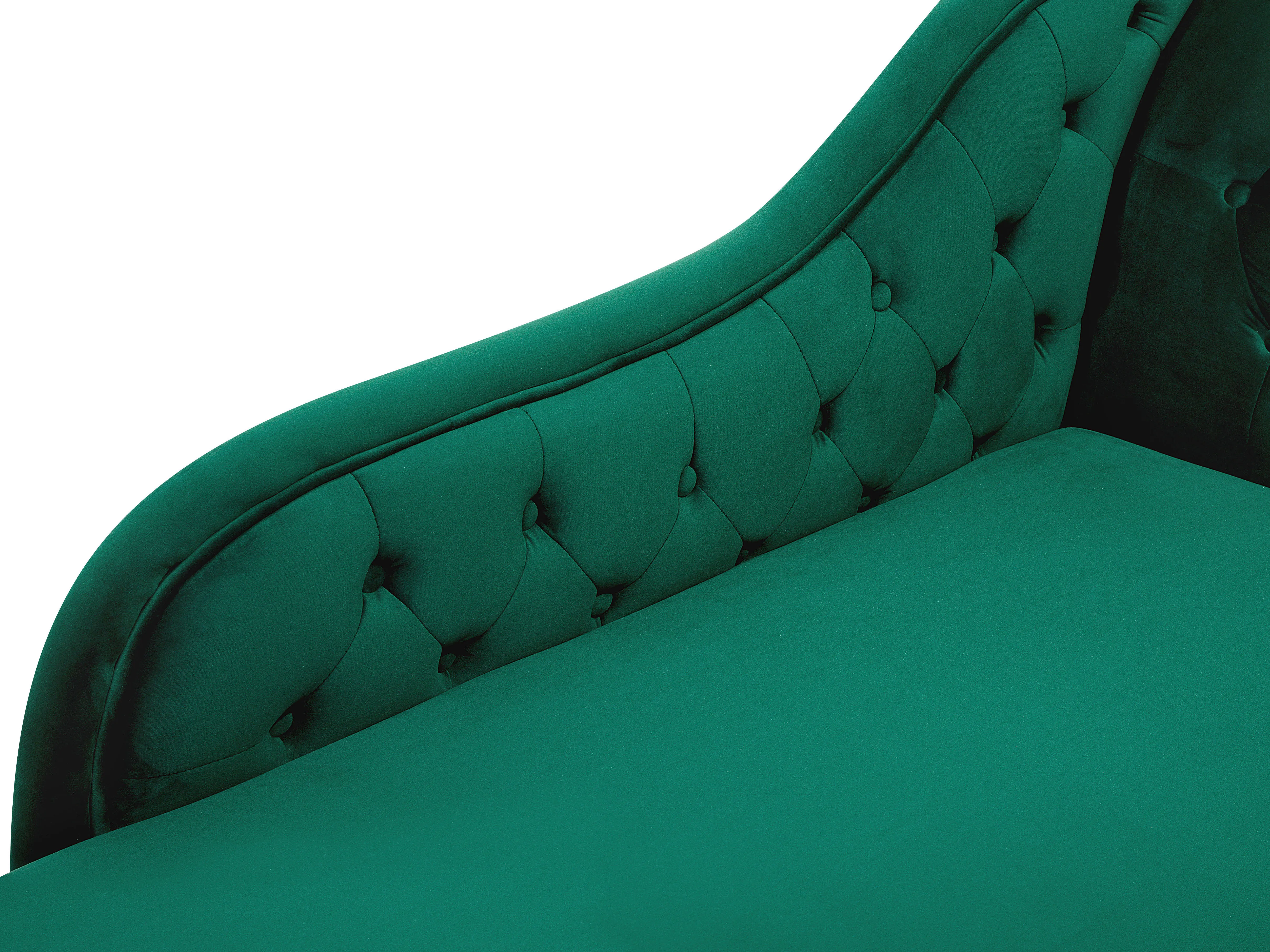 Rechtszijdige chaise longue NIMES Fluweel Groen