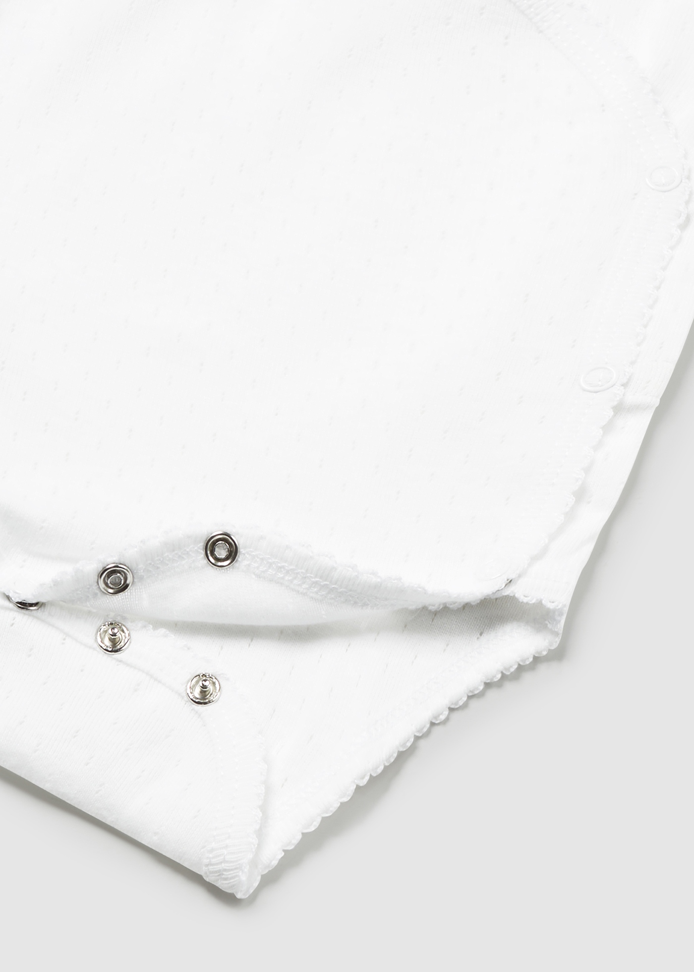 Body de algodão Better Cotton para recém-nascido com detalhes vazados, branco