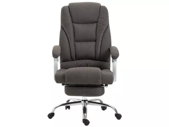 Chaise de bureau - Tissu & Métal chromé - Gris foncé - Pacific