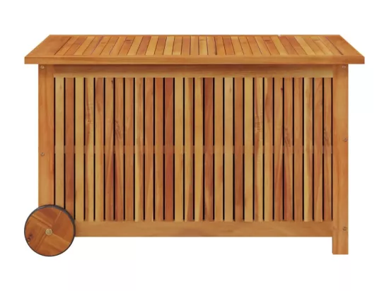 Boîte de rangement de jardin avec roues 90x50x58 cm Bois acacia