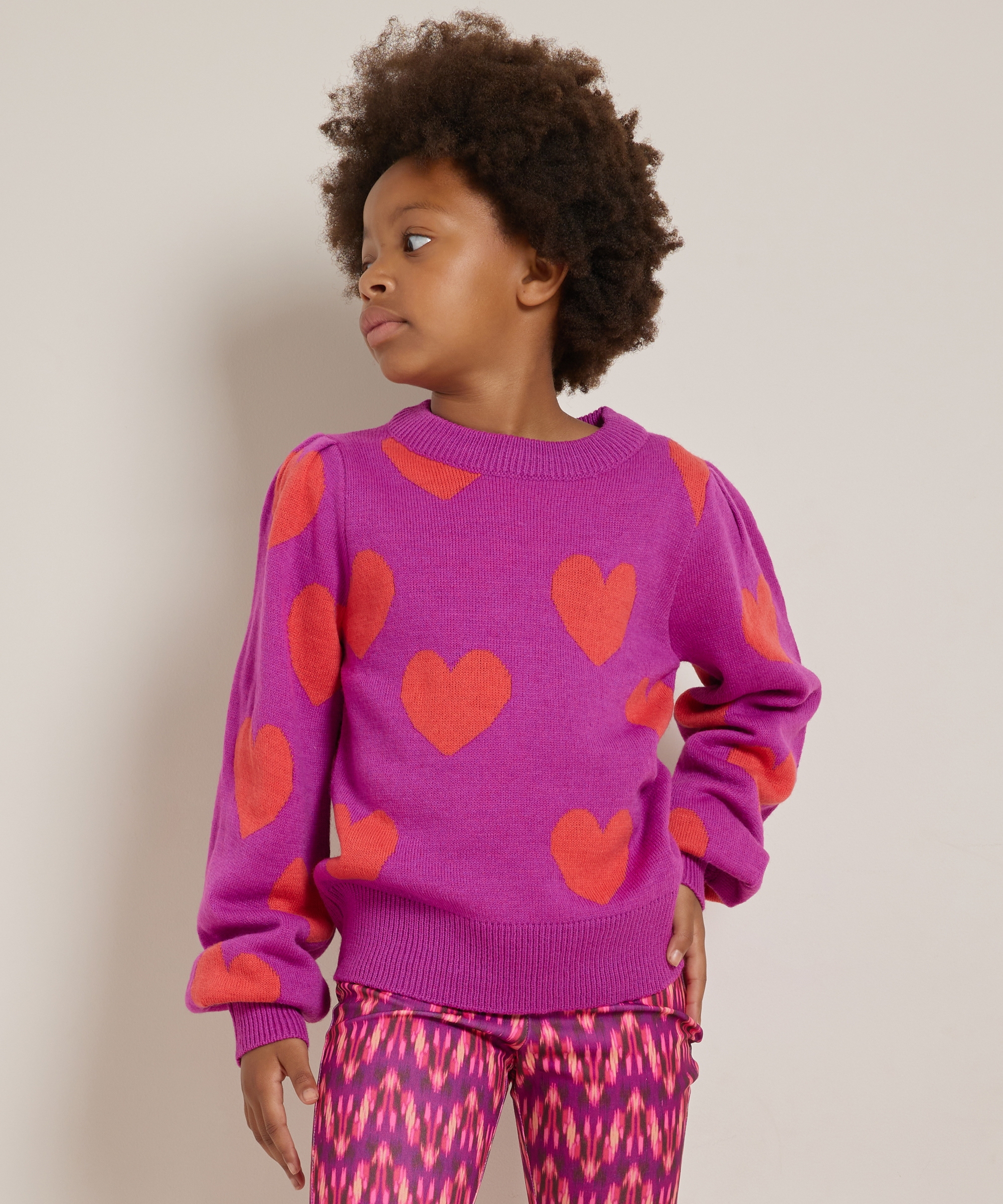 jacquard trui met hartjes
