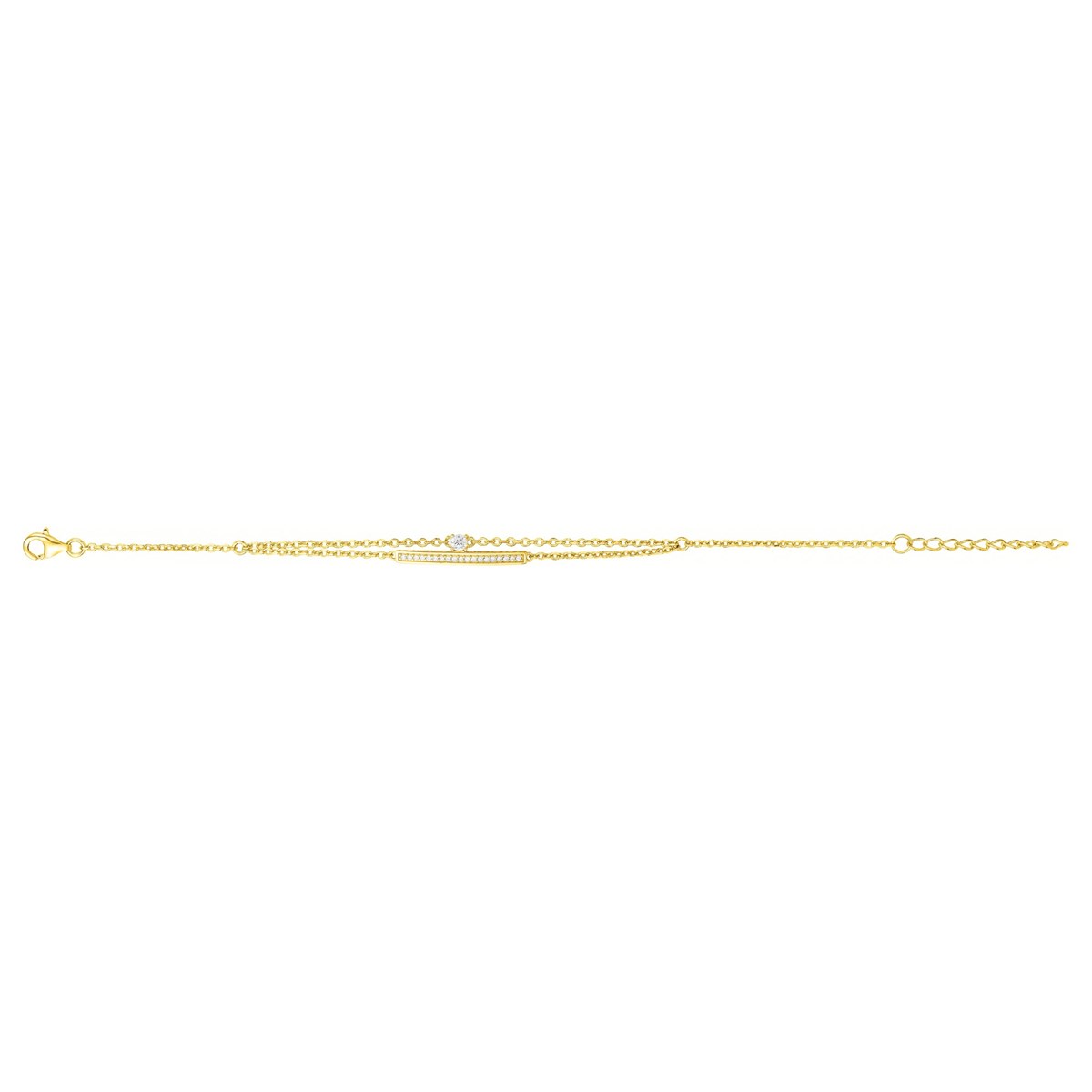 Bracelet en Plaqué Or avec  blanc
