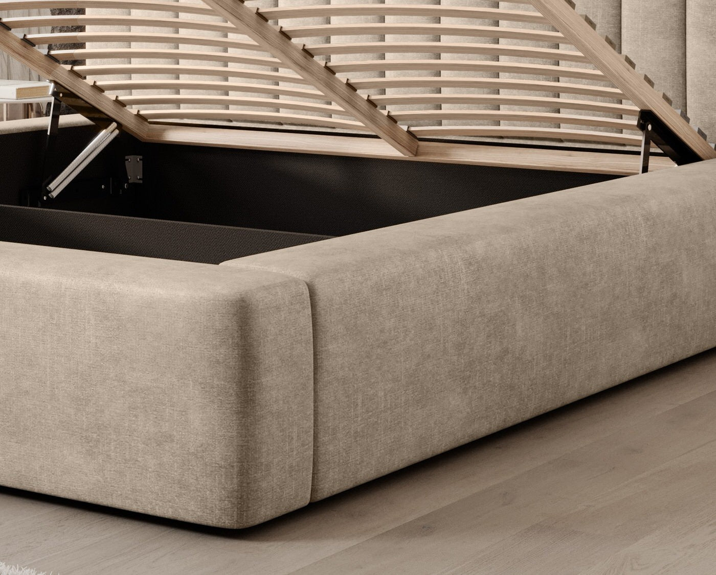 Trae Mobler Amira 180 x 200 cm Gestoffeerd Bed Zand