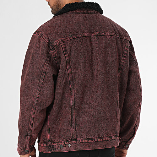 Veste Jean Col Mouton A5784 Bordeaux