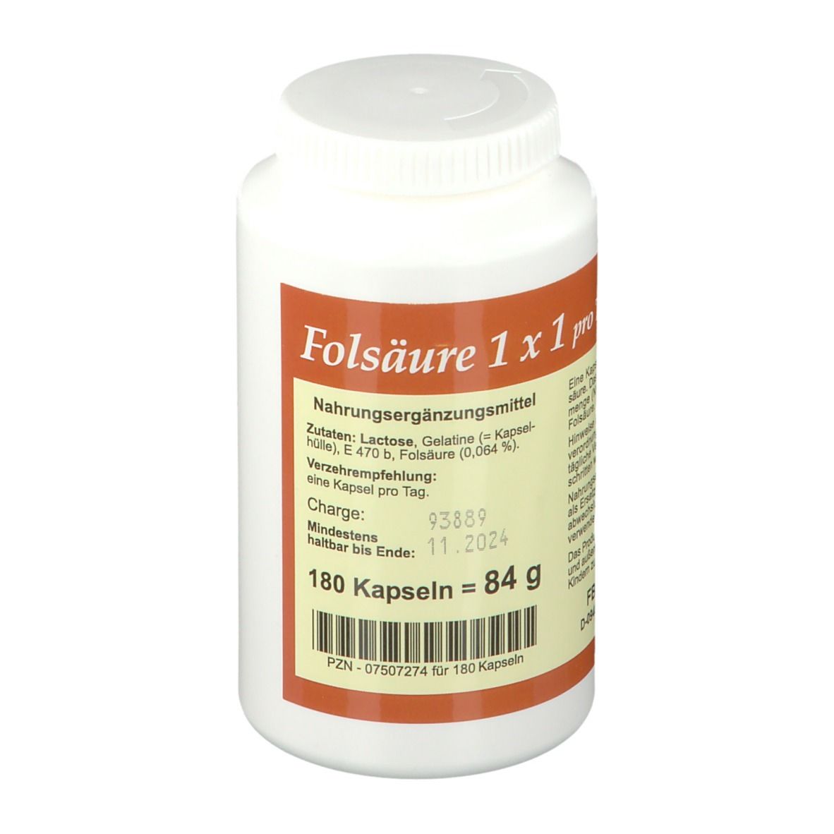 Folsäure 1 x 1 pro Tag