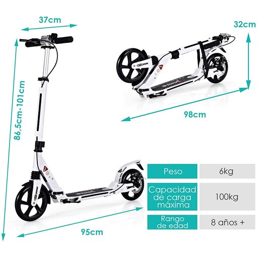 Scooter dobrável Costway, suporta até 100 kg