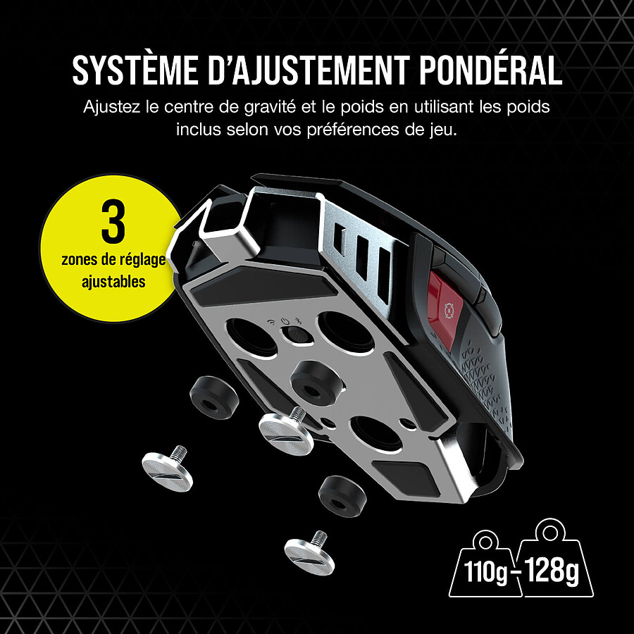 Corsair M65 RGB Ultra Wireless - Blanc