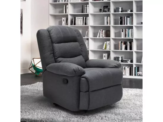 Fauteuil inclinable repose-pieds et roues en tissu design Centauro