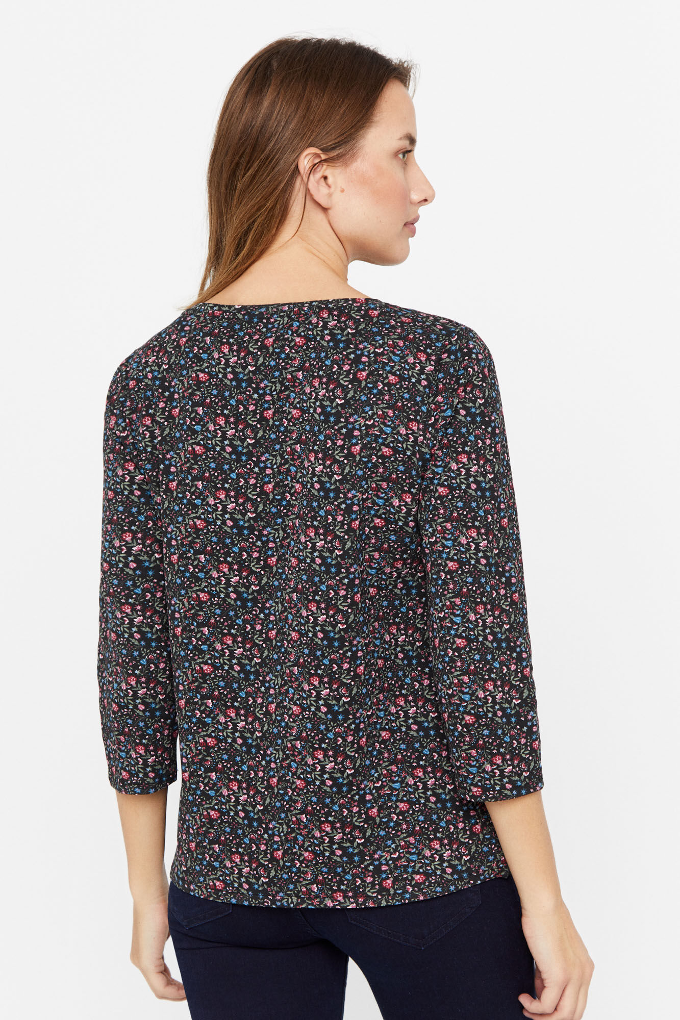 Camiseta básica com decote canoa - Estampa cinza
