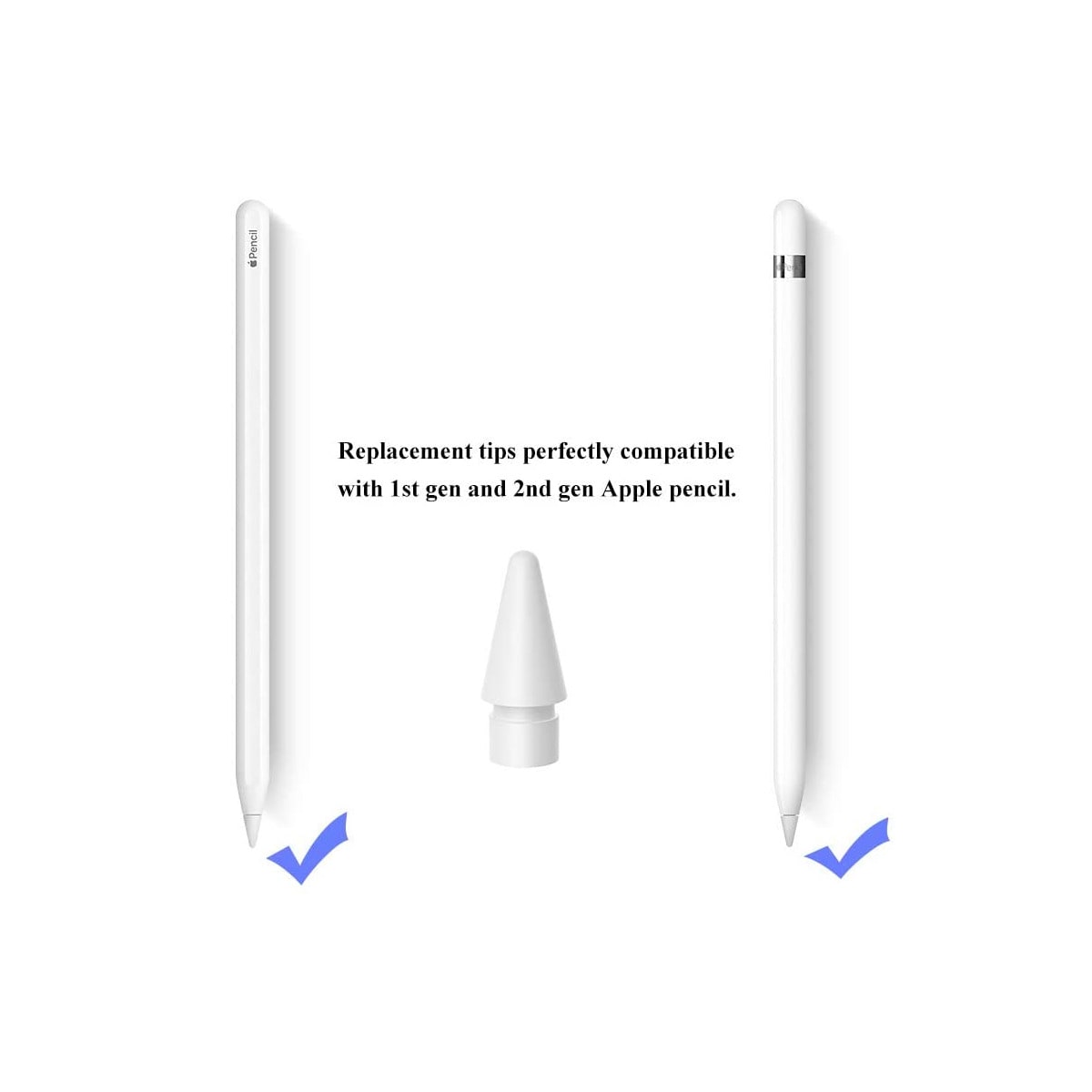 Erstatnings-tupp for Apple Pencil 1 og 2 White