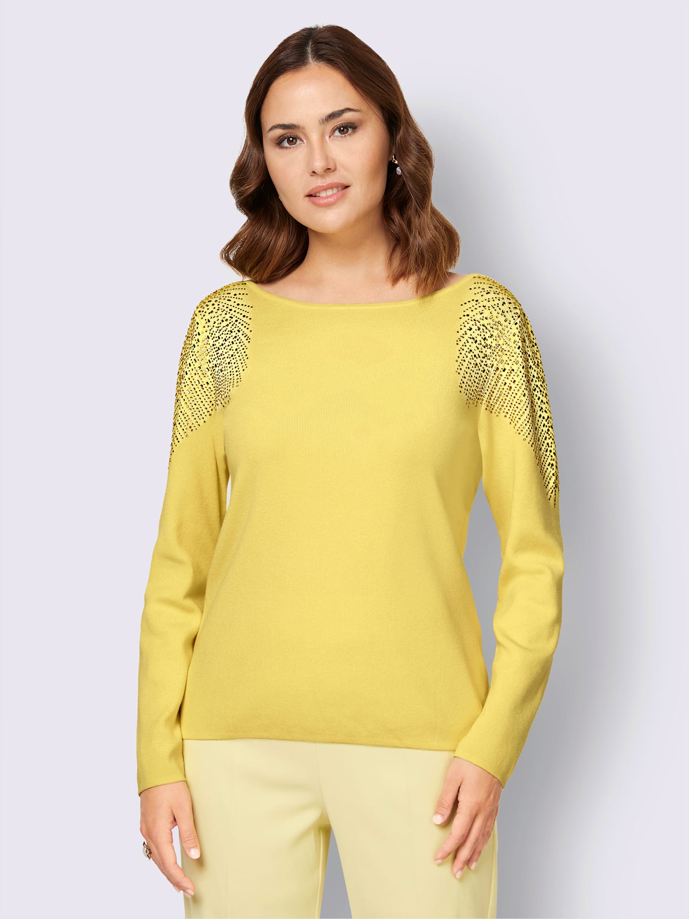 Pull à manches longues jolies pierres brillantes fantaisie