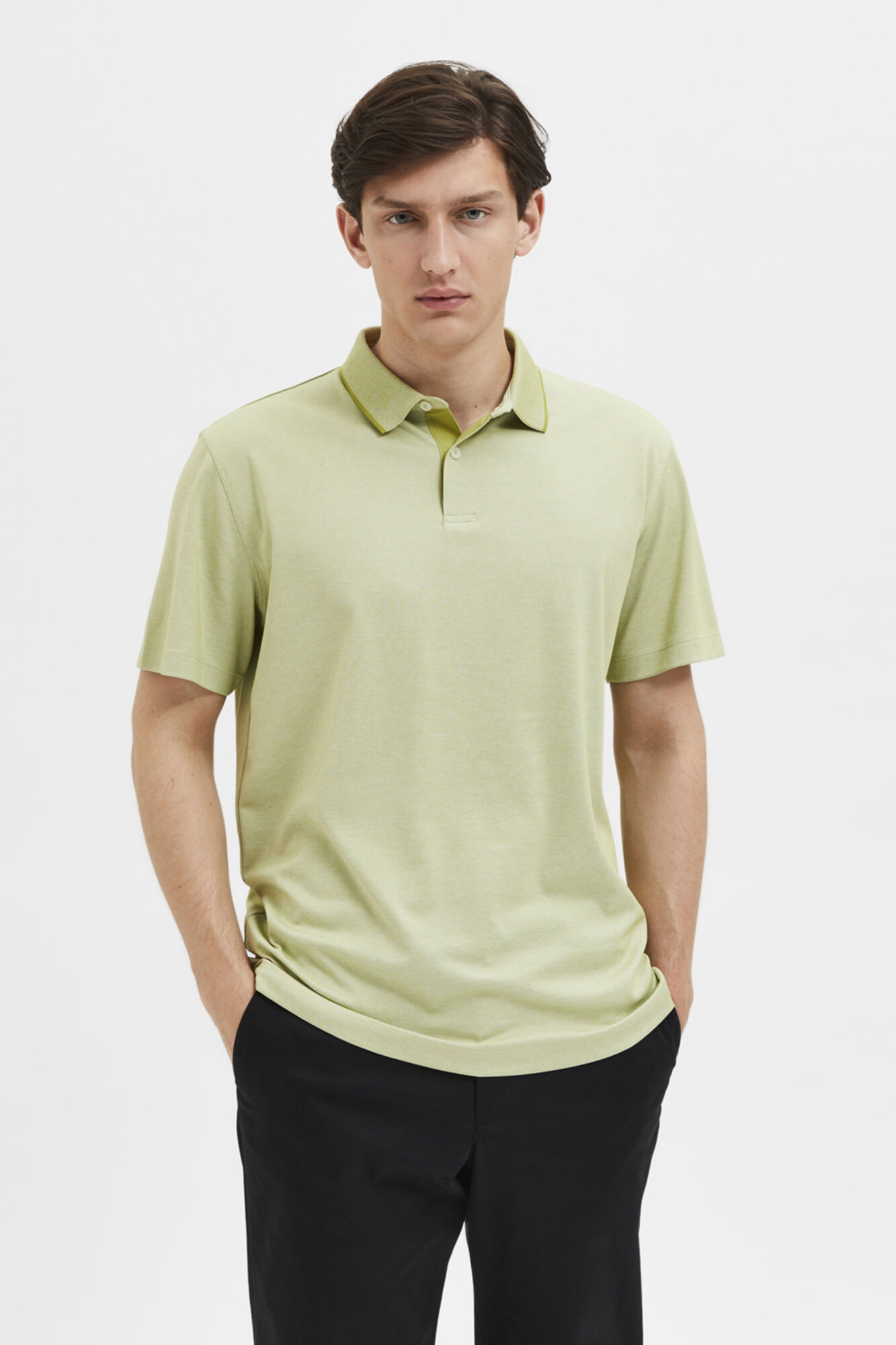 Camisa polo Coolmax em algodão orgânico - Verde
